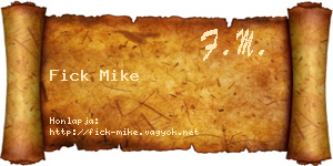 Fick Mike névjegykártya